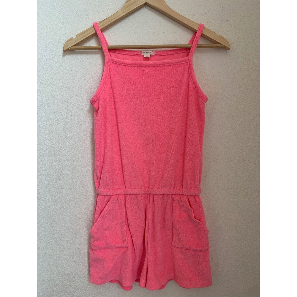 JCrew Kids Crewcuts Neon Bright Pink Summer Romper Shorts Size 12